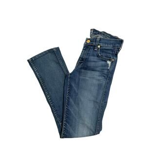 7 For All Mankind Women's The Modern Straight Jeans Blue Medium Washed Size 26